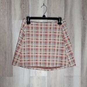 Altar'd State Anthropologie Womens L Plaid Mini Skirt A‎ Line Schoolgirl